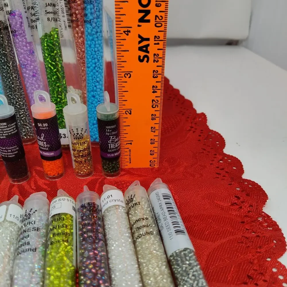 Huge Lot Of 45 Miyuki's Seed Beads Brand New N Opened Different Sizes N Colors